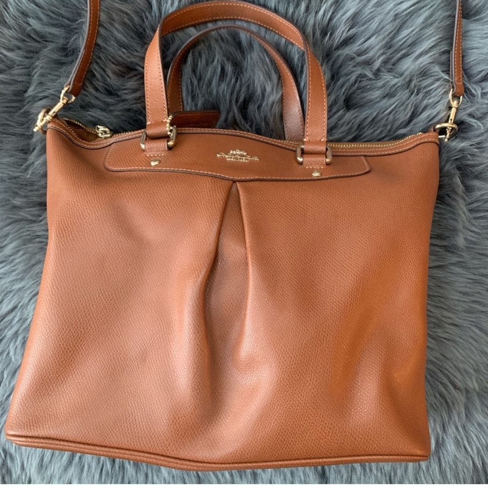 💼 Coach Tan Leather Large Tote Bag Crossbosy